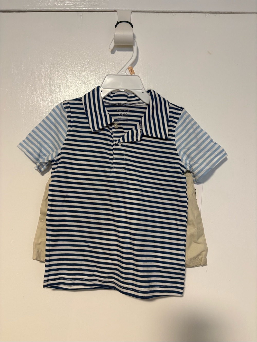 Carter's Navy & Light Blue Striped Polo Shirt